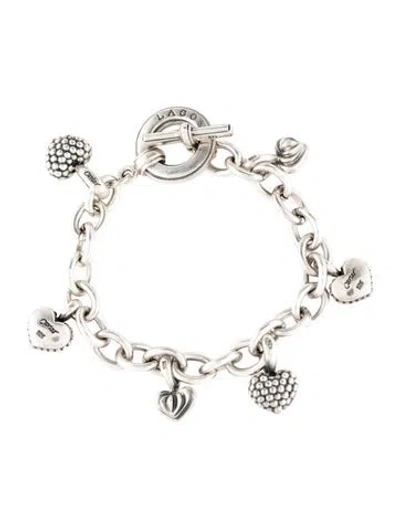 Pre-owned Lagos Multi Heart Charm Toggle Bracelet, 7"