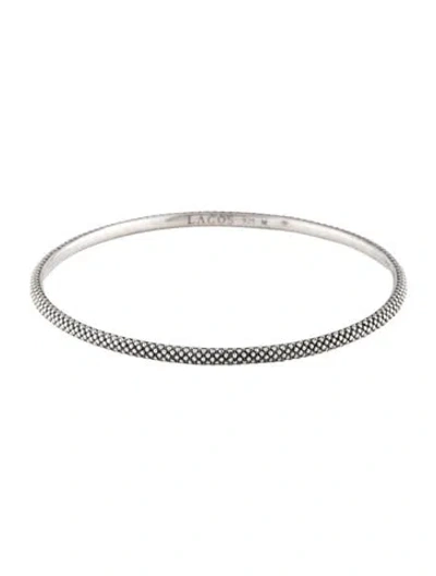 Pre-owned Lagos Narrow Beaded Bangle Bracelet, 8.25" In Multicolor