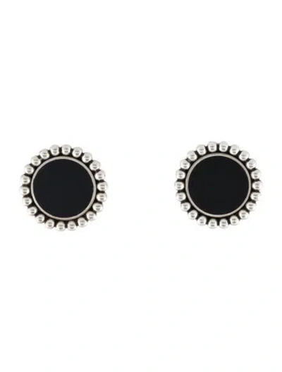 Pre-owned Lagos Onyx Bead Earclip Earrings In Multicolor
