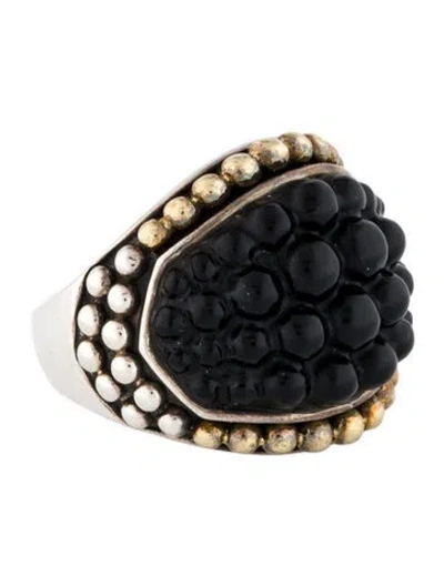 Pre-owned Lagos Onyx Caviar Cocktail Ring In Multi