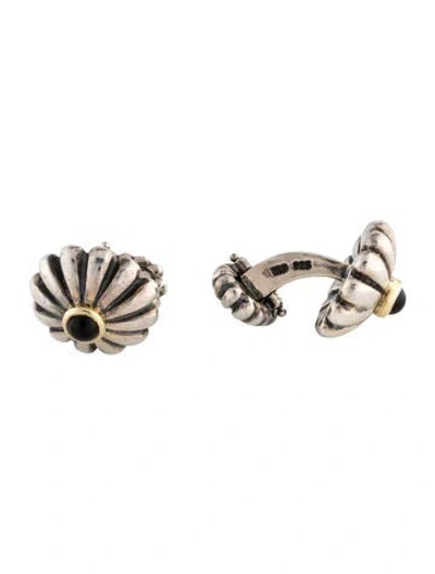 Pre-owned Lagos Onyx Caviar Cufflink In Multi