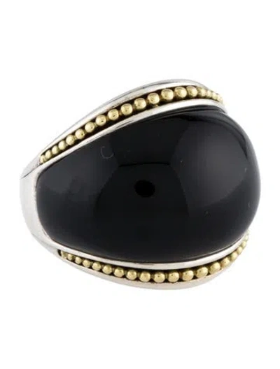 Pre-owned Lagos Onyx Dome Cocktail Ring In Multi