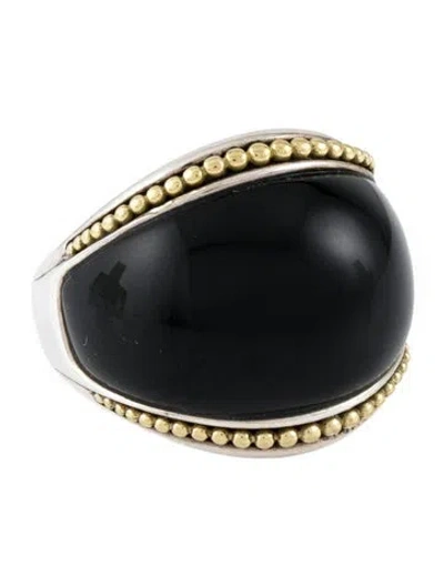 Pre-owned Lagos Onyx Dome Cocktail Ring In Multi