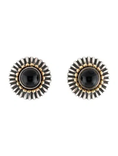 Pre-owned Lagos Onyx Earclip Earrings In Multi