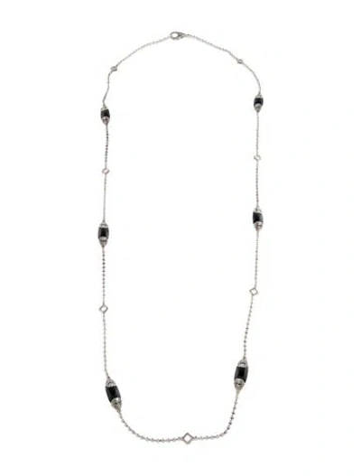 Pre-owned Lagos Onyx Station Necklace, 34" In Multi