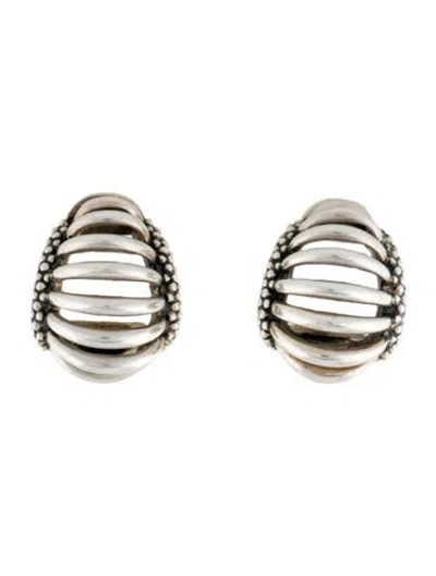 Pre-owned Lagos Open Caviar Earclips In Multi