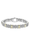 Lagos Oval Caviar Rope Bracelet In Silver/gold