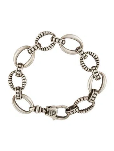 Pre-owned Lagos Oval Fluted Link Bracelet, 7" In Multi