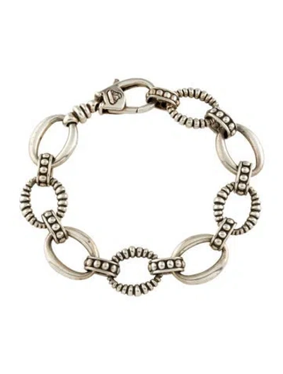 Pre-owned Lagos Oval Fluted Link Bracelet, 7" In Multi