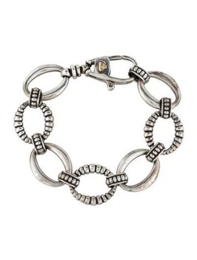 Pre-owned Lagos Oval Fluted Link Bracelet, 7" In Multi
