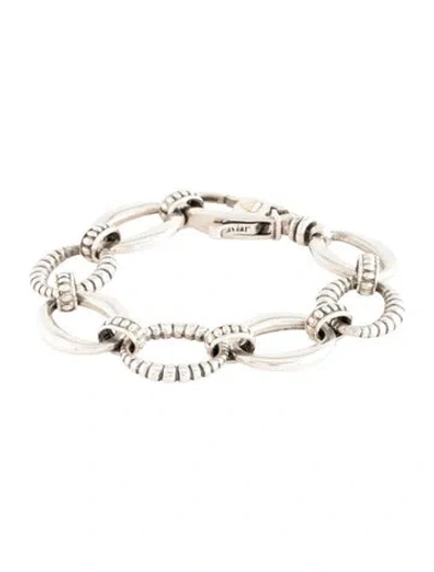Pre-owned Lagos Oval Fluted Link Bracelet, 7" In Multicolor