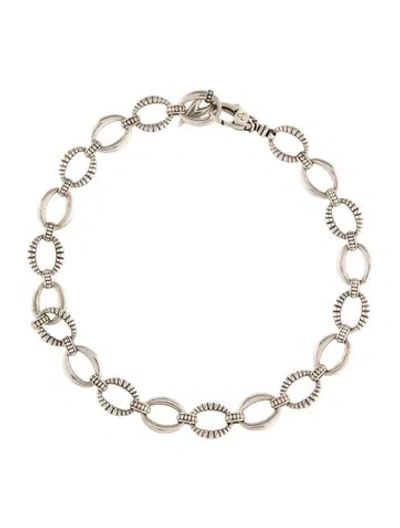 Pre-owned Lagos Oval Fluted Link Chain Necklace, 20" In Multicolor