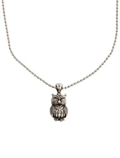 Pre-owned Lagos Owl Pendant Necklace, 34" In Multicolor