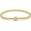 Lagos Pavé Diamond Ball Caviar Stretch Bracelet In Gold