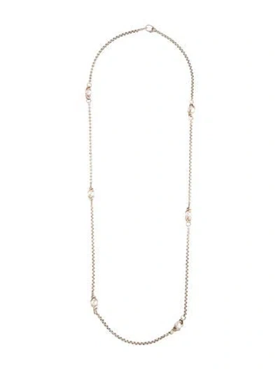 Pre-owned Lagos Pearl & Diamond Station Necklace, 36.5" In Multicolor