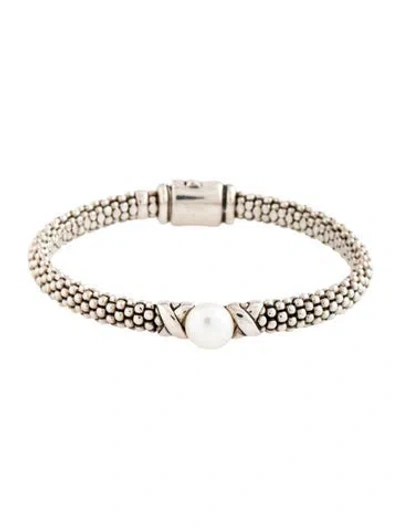 Pre-owned Lagos Pearl Caviar Bracelet, 6.75" In Multicolor