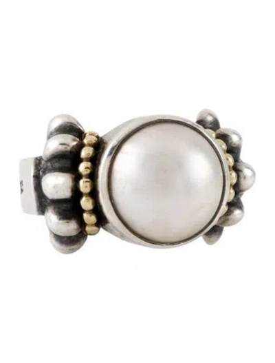 Pre-owned Lagos Pearl Caviar Cocktail Ring In Multi