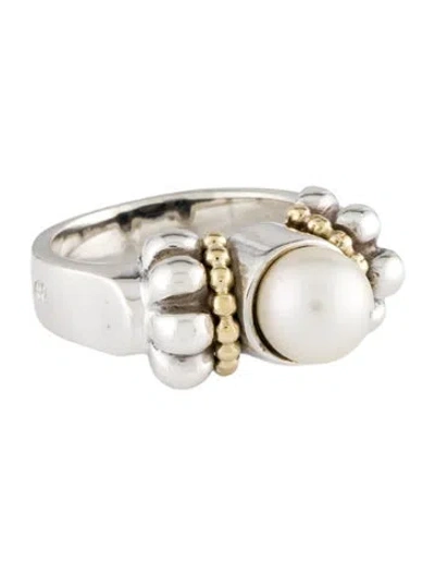 Pre-owned Lagos Pearl Caviar Cocktail Ring In Multi