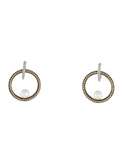 Pre-owned Lagos Pearl Caviar Drop Earrings In Multi
