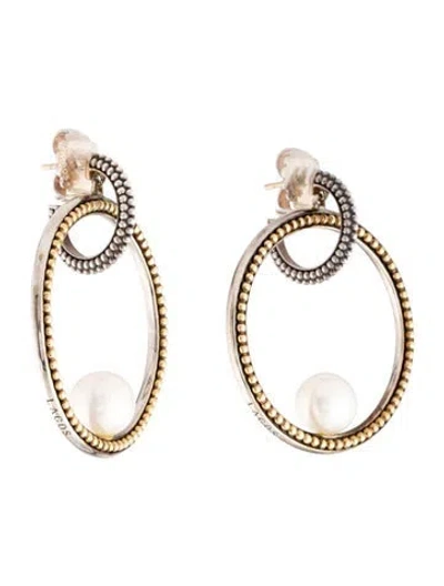 Pre-owned Lagos Pearl Caviar Drop Earrings In Multicolor