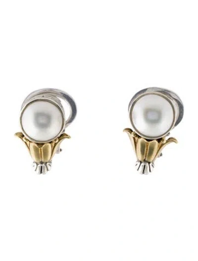 Pre-owned Lagos Pearl Caviar Earclip Earrings In Multi