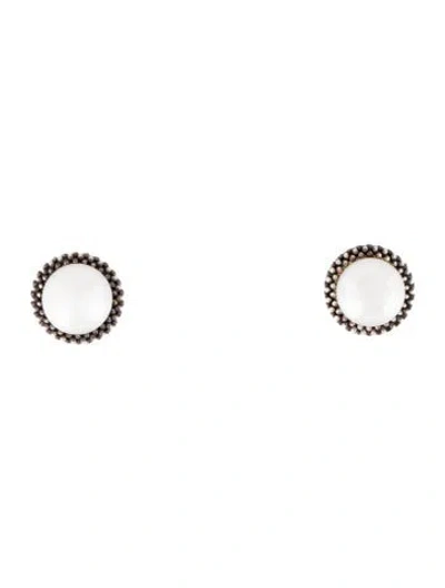 Pre-owned Lagos Pearl Caviar Stud Earrings In Multi
