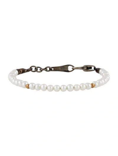 Pre-owned Lagos Pearl Childs First Station Bracelet, 6.25" In Multicolor
