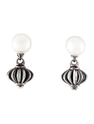 Pre-owned Lagos Pearl Drop Earrings In Multicolor