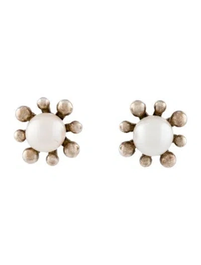 Pre-owned Lagos Pearl Fleur Stud Earrings In Multi