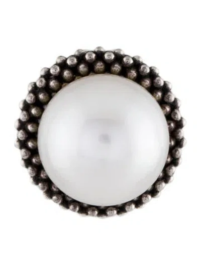 Pre-owned Lagos Pearl Luna Caviar Single Stud Earring In Multi
