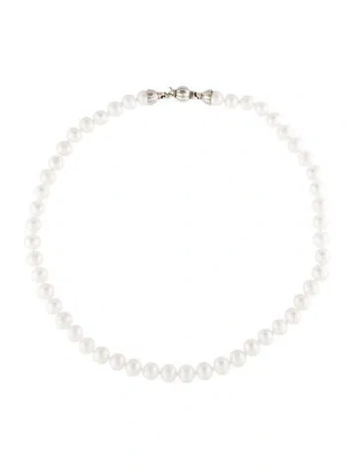 Pre-owned Lagos Pearl Luna Necklace, 17.5" In Multi