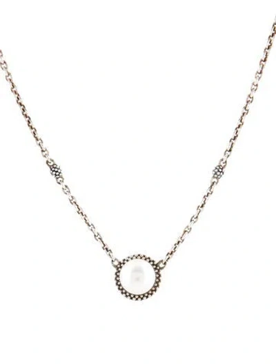 Pre-owned Lagos Pearl Pendant Necklace, 18" In Multi