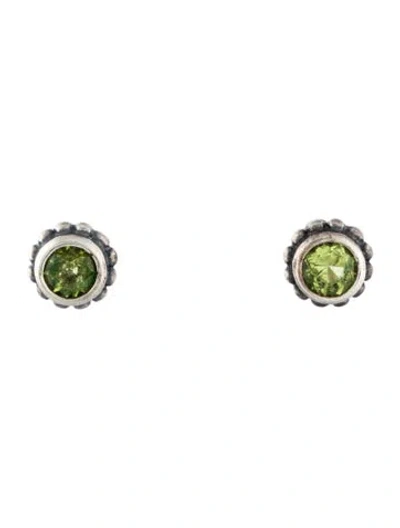 Pre-owned Lagos Peridot Stud Earrings In Multi
