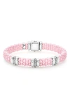 Lagos Pink Caviar Bead Diamond Station Bracelet In Pink