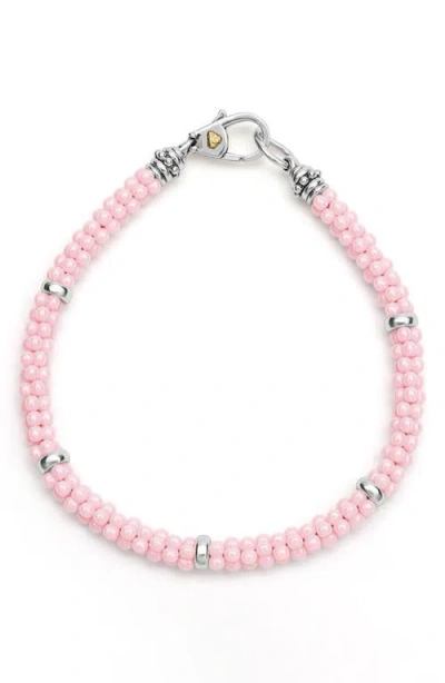 Lagos Pink Caviar Ceramic Beaded Station Bracelet