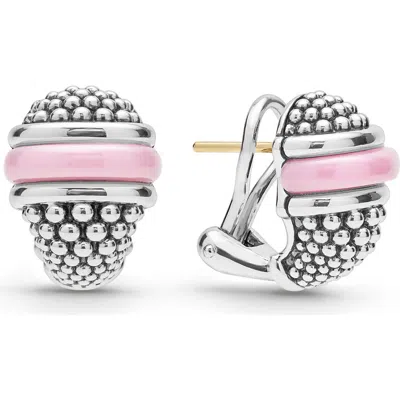 Lagos Pink Caviar Diamond Stud Earrings