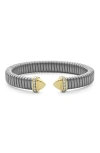 Lagos Pointed Dome Diamond Cuff Bracelet In Two-tone