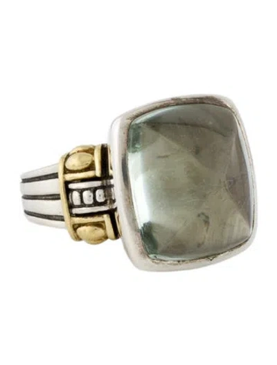 Pre-owned Lagos Prasiolite Statement Cocktail Ring In Multi