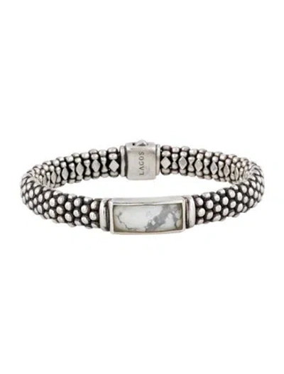 Pre-owned Lagos Quartz Caviar Bead Bracelet, 6.75" In Multi