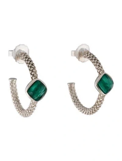 Pre-owned Lagos Quartz Doublet Caviar Hoop Earrings In Multicolor