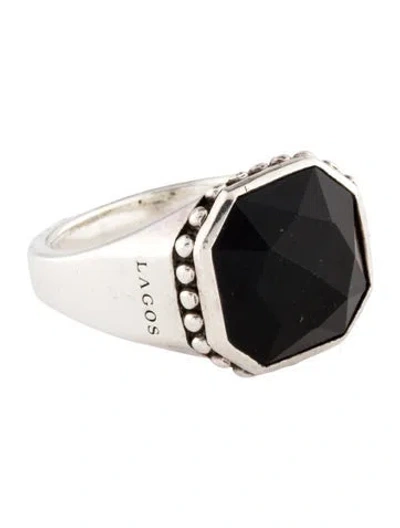Pre-owned Lagos Quartz Doublet Cocktail Ring In Multi