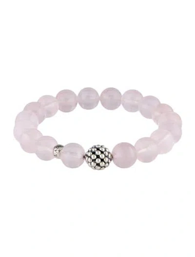 Pre-owned Lagos Quartz Maya Station Bead Bracelet, 6.75" In Multi