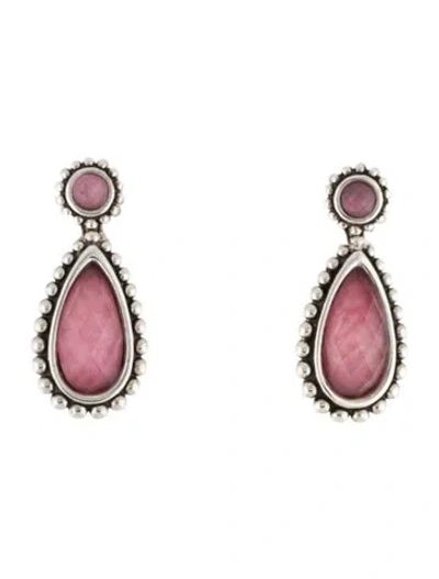 Pre-owned Lagos Rhodochrosite Doublet Drop Earrings In Multicolor