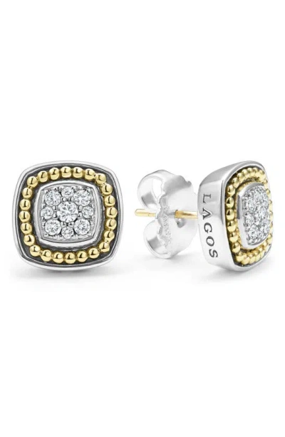 Lagos Rittenhouse Diamond Pavé Stud Earrings In Silver