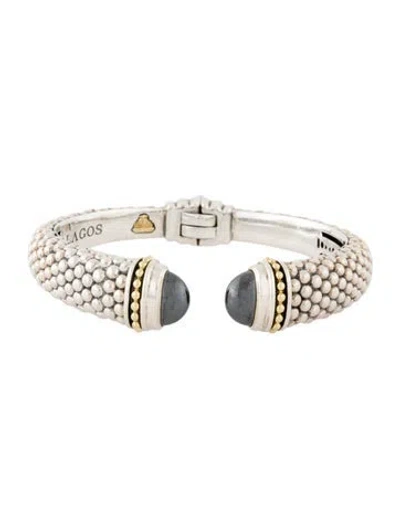 Pre-owned Lagos Rittenhouse Hematite Cuff Bracelet, 6.25" In Multi