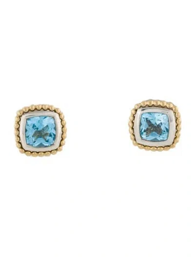 Pre-owned Lagos Rittenhouse Two-tone Topaz Stud Earrings In Multi