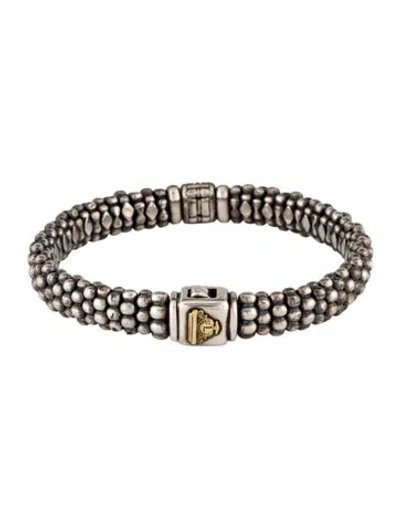 Pre-owned Lagos Ruby Caviar Bracelet, 6.75" In Multi