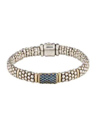 Pre-owned Lagos Sapphire Caviar Bracelet, 6.75" In Multi