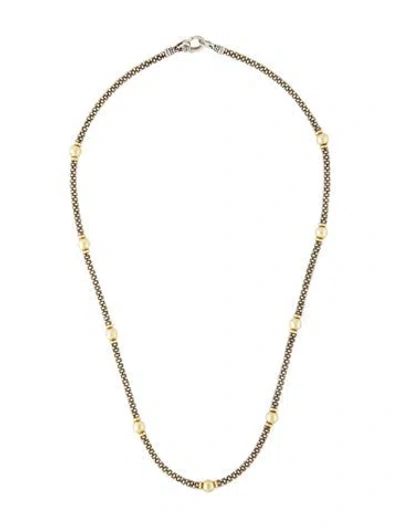 Pre-owned Lagos Signature Caviar Bead Station Necklace, 18" In Multi