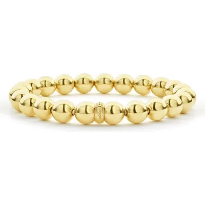 Lagos Signature Caviar Beaded Stretch Bracelet In Gold